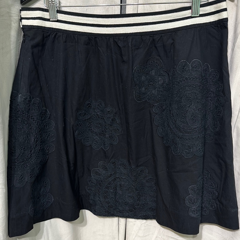 Cream and Black Skater Mini Skirt for Athletic Wear